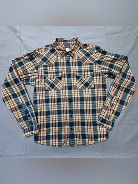 Patagonia Mens Organic Cotton Shirt Size M Button Up Plaid Long Sleeve G35